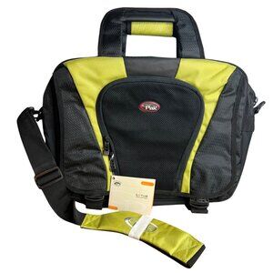 CalPak Pursuader Messenger Bag Black Green 13"‎ x 17" x 7" Lotus Collection NWT